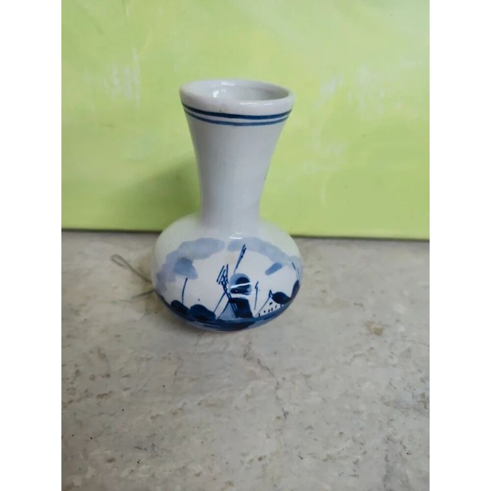 Delft bud vase Holland Windmill